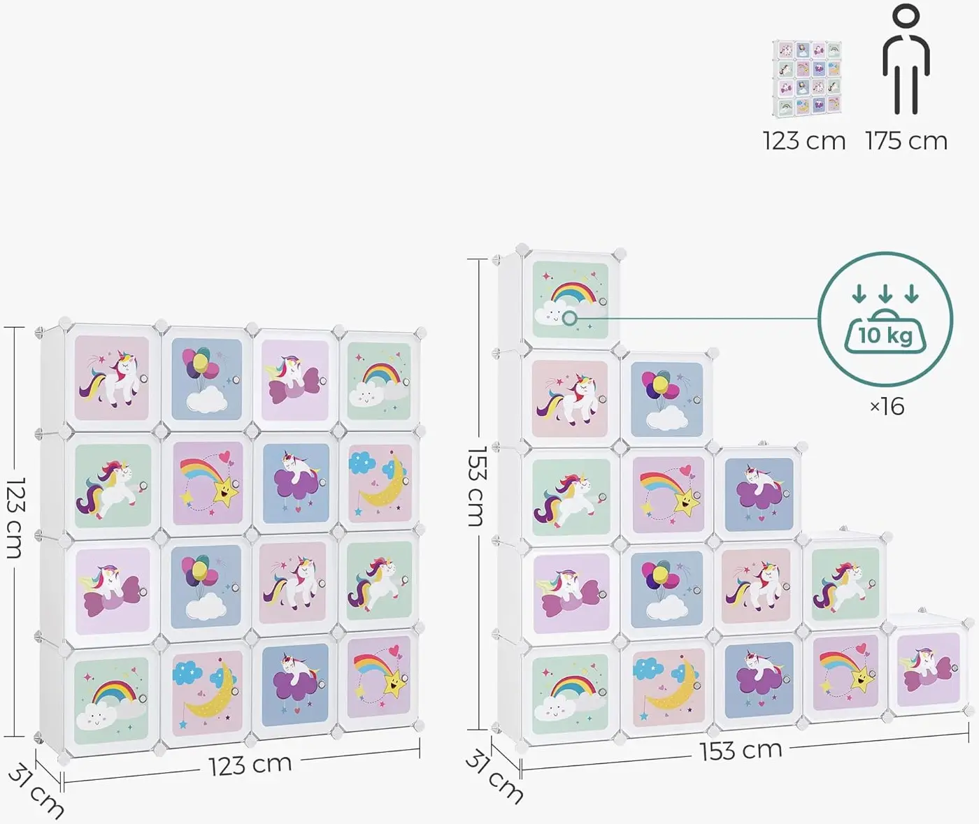 Comoda-organizator Songmics LPC906W01 (White)