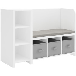 Banca cu etajera Tempo Kondela Benko (White/Gray) Thumb