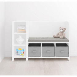 Banca cu etajera Tempo Kondela Benko (White/Gray)