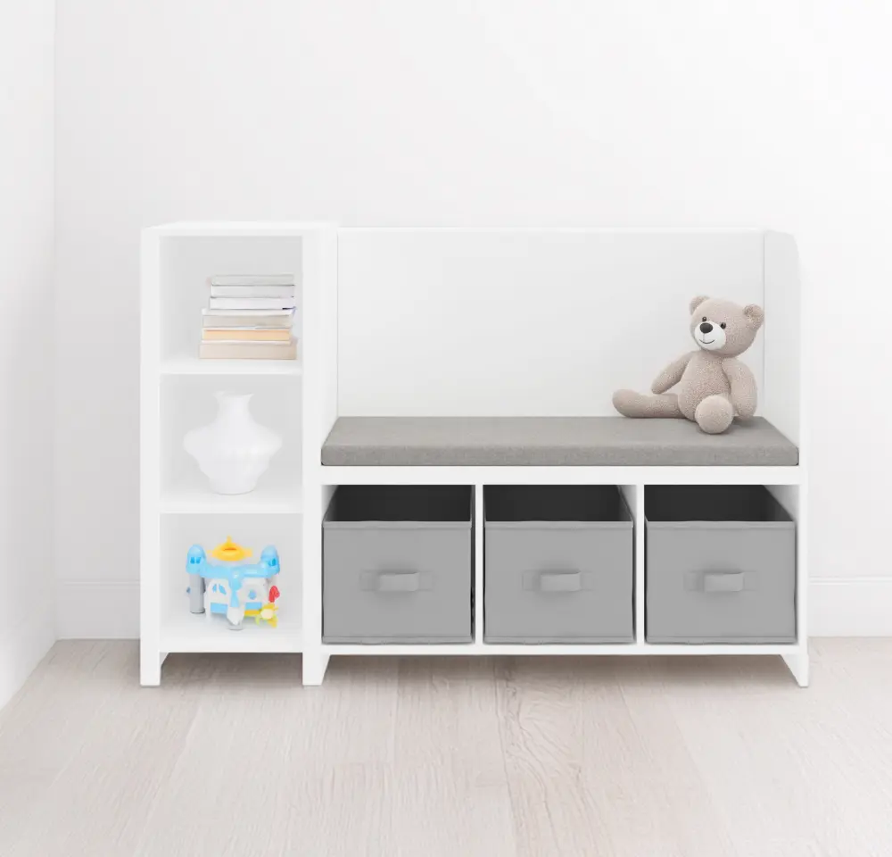 Banca cu etajera Tempo Kondela Benko (White/Gray)