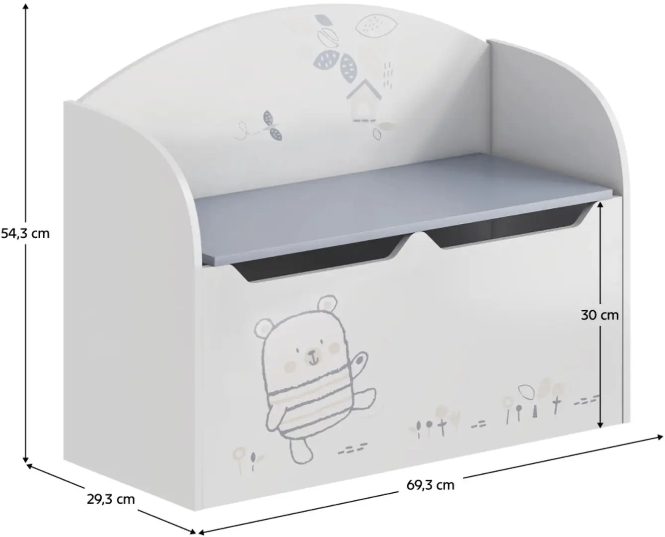 Сундук для игрушек Tempo Kondela Bear (White)