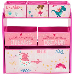 Etajera-organizator pentru jucarii U-Grow Believe in your dreams (Pink)