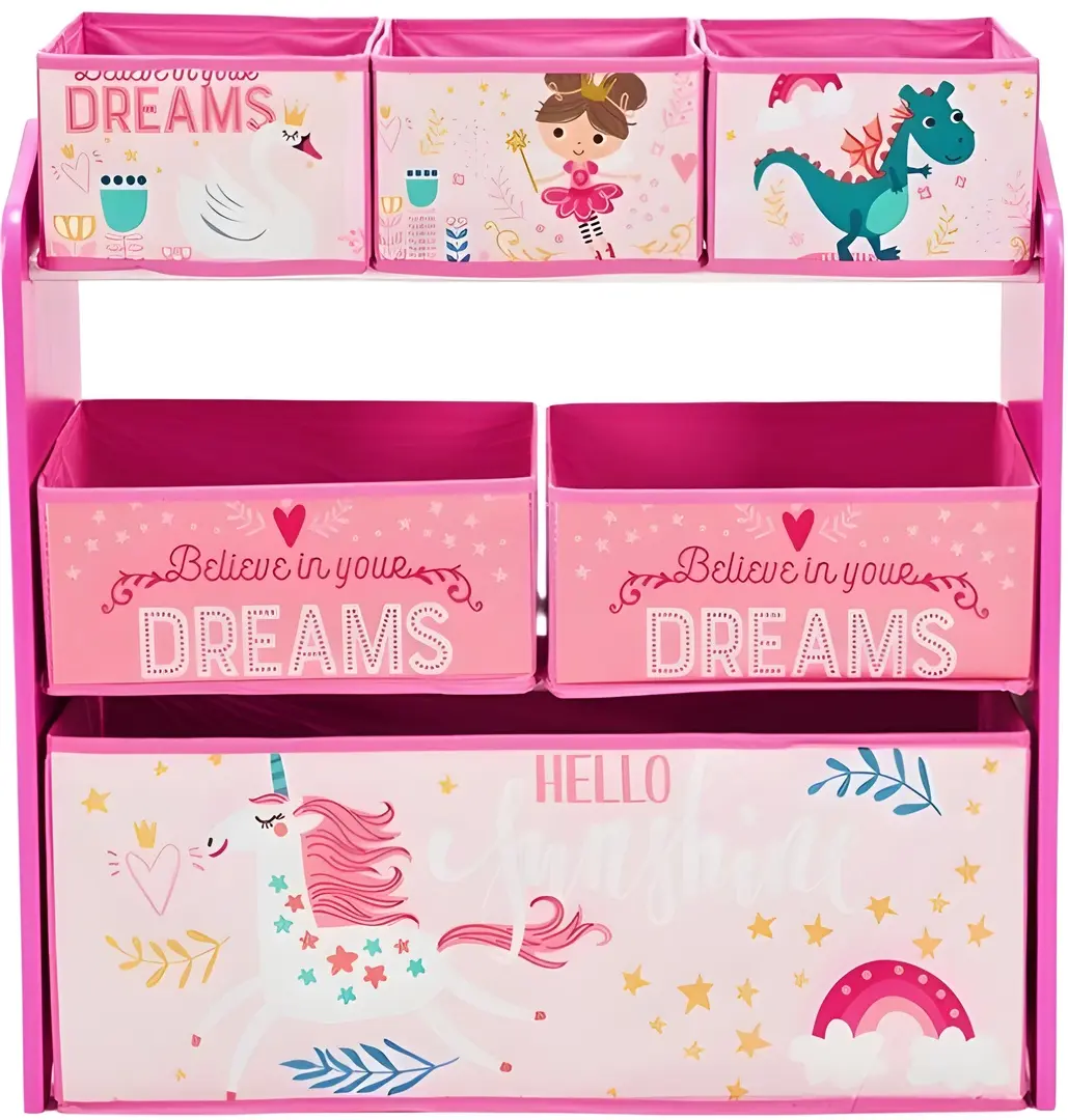 Etajera-organizator pentru jucarii U-Grow Believe in your dreams (Pink)