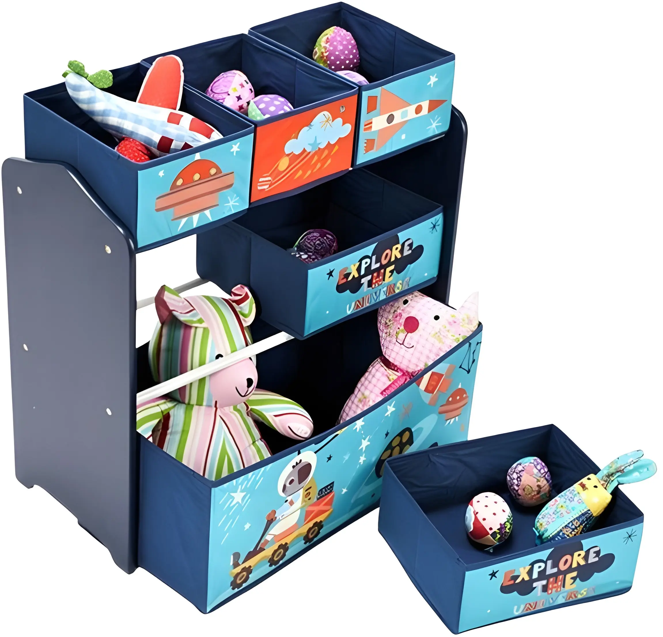 Etajera-organizator pentru jucarii U-Grow Explore the universe (Blue)