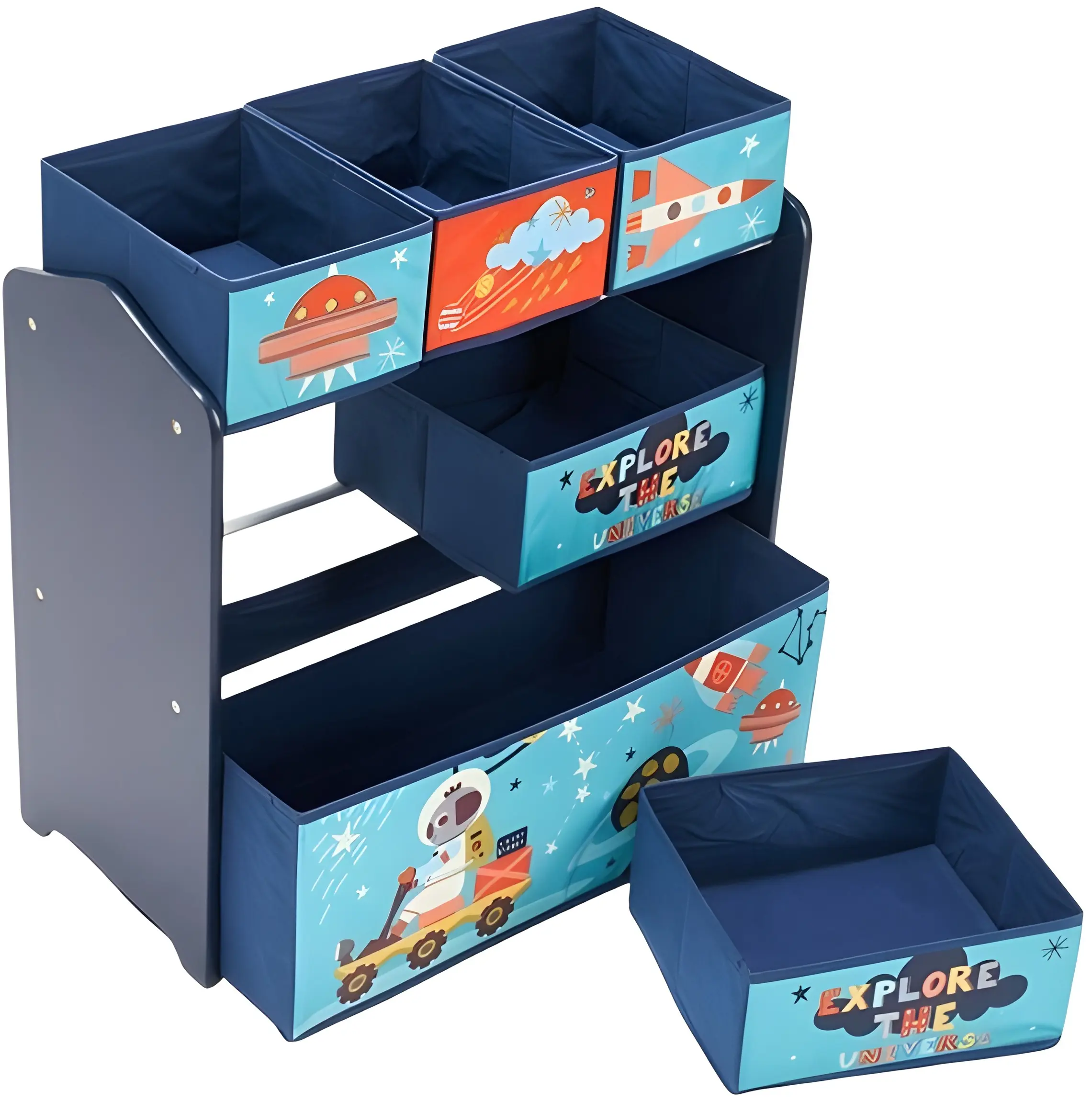 Etajera-organizator pentru jucarii U-Grow Explore the universe (Blue)