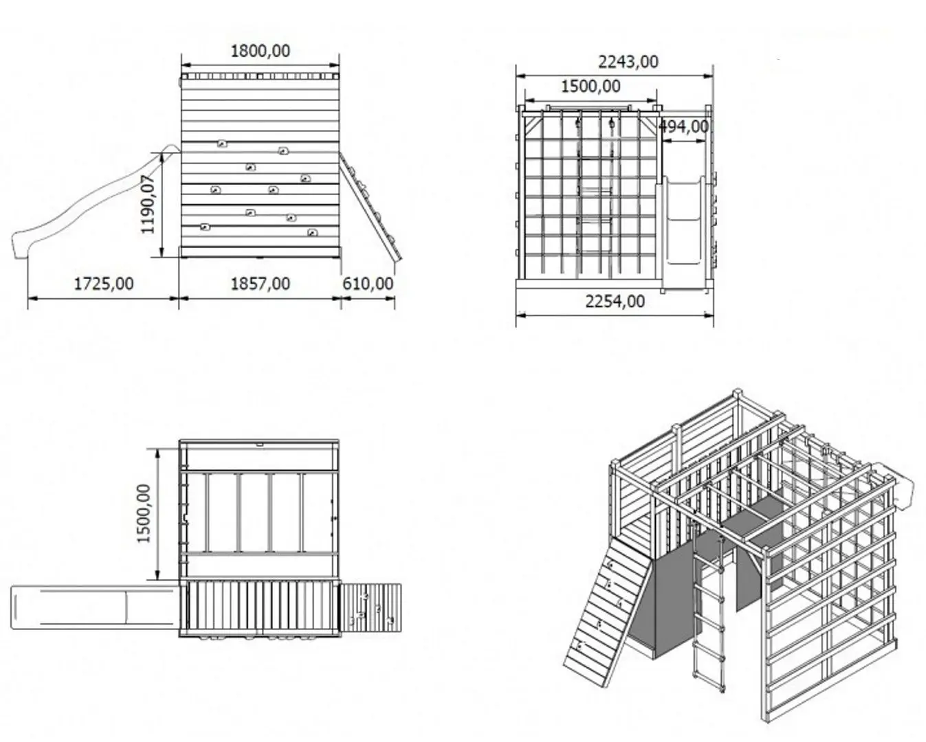 Complex de joaca 4iQ Cubic Omega (Wood/Marine)