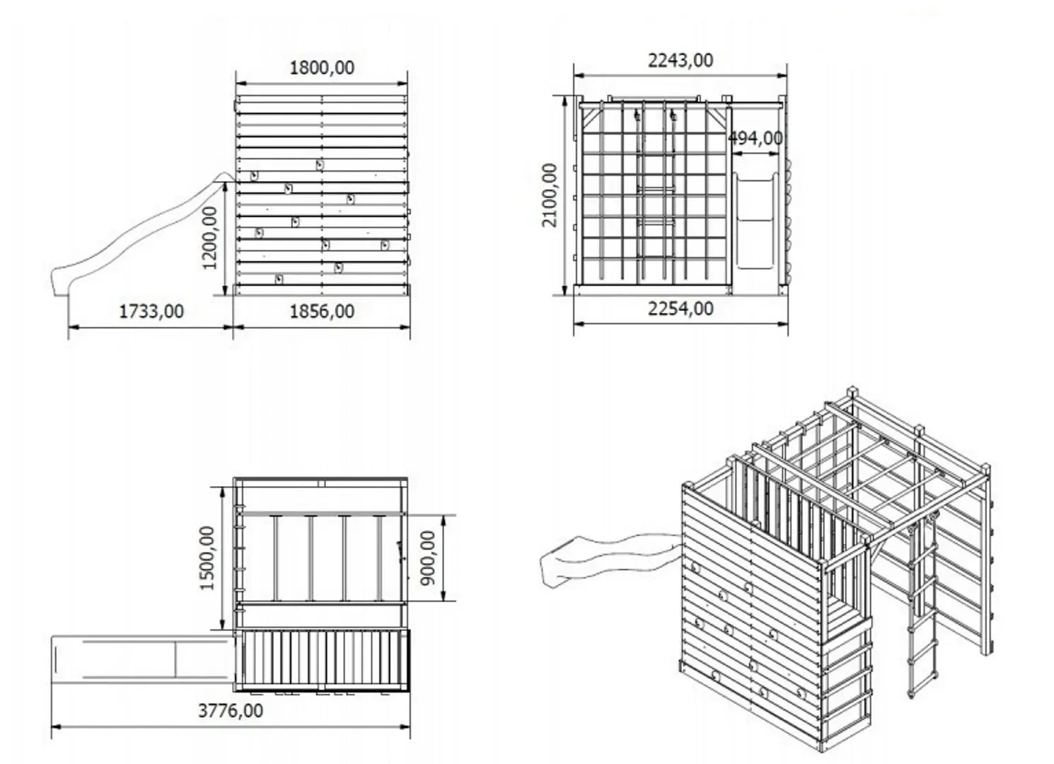 Complex de joaca 4iQ Cubic Sigma (Wood)