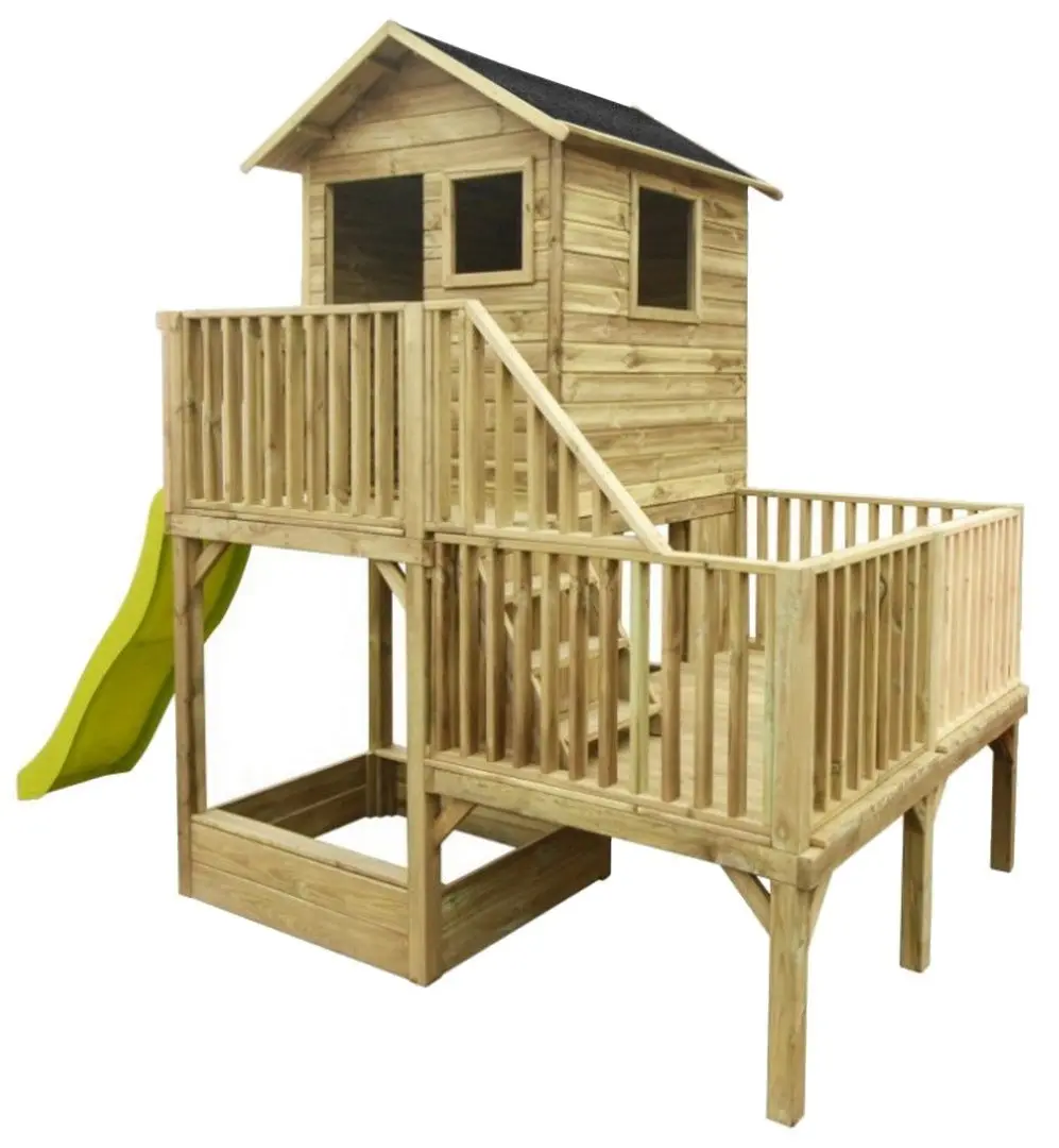 Complex de joaca 4iQ Hubert With long slide (Wood)