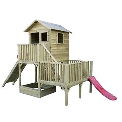 Complex pentru joaca 4iQ Hubert With short slide and climbing wall (Wood)