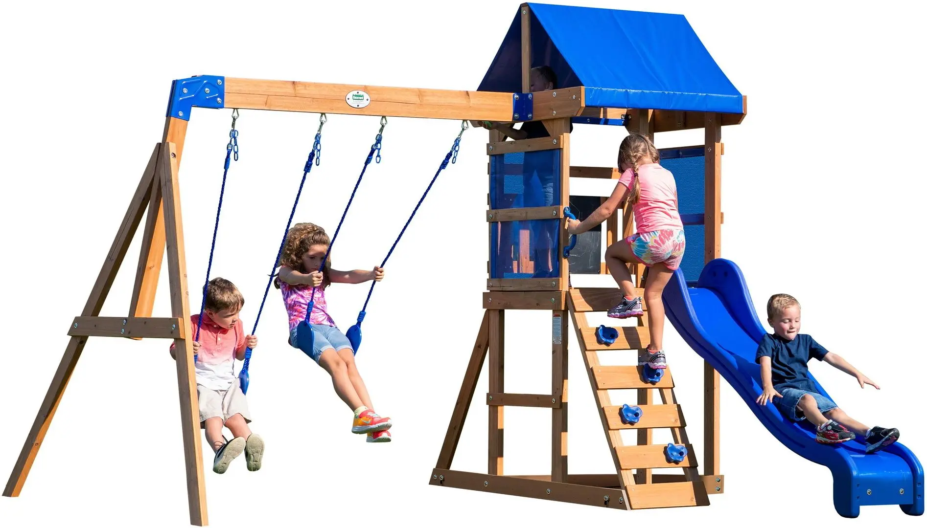 Complex de joaca pentru copii Backyard Discovery B2001060 (Blue/Wood)