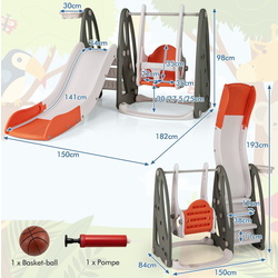 Complex de joaca 4in1 Costway TS10150OR (Grey/Orange) Thumb