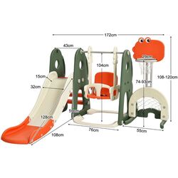 Complex de joaca 6in1 Costway TY327935OR (Orange/Green) Thumb