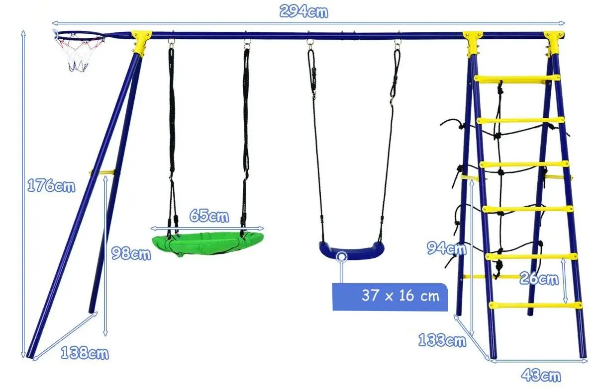 Complex de joaca Costway NP10248 (Yellow/Blue)