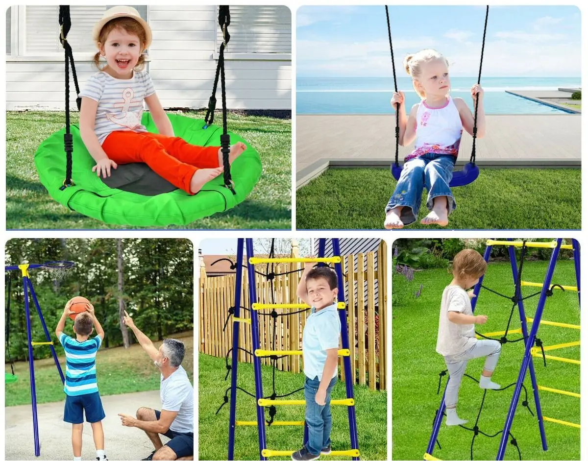 Complex de joaca Costway NP10248 (Yellow/Blue)