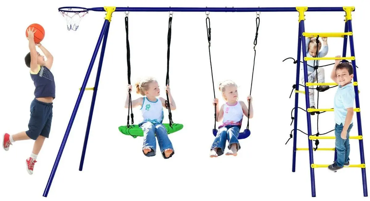 Complex de joaca Costway NP10248 (Yellow/Blue)