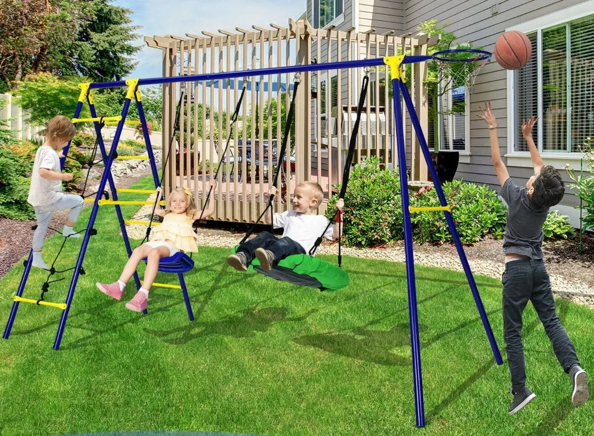 Complex de joaca Costway NP10248 (Yellow/Blue)