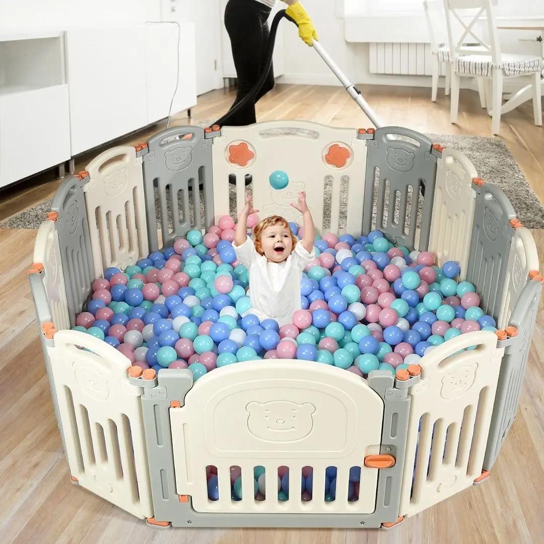 Tarc de joaca Costway BB5301BE (Beige/Gray)