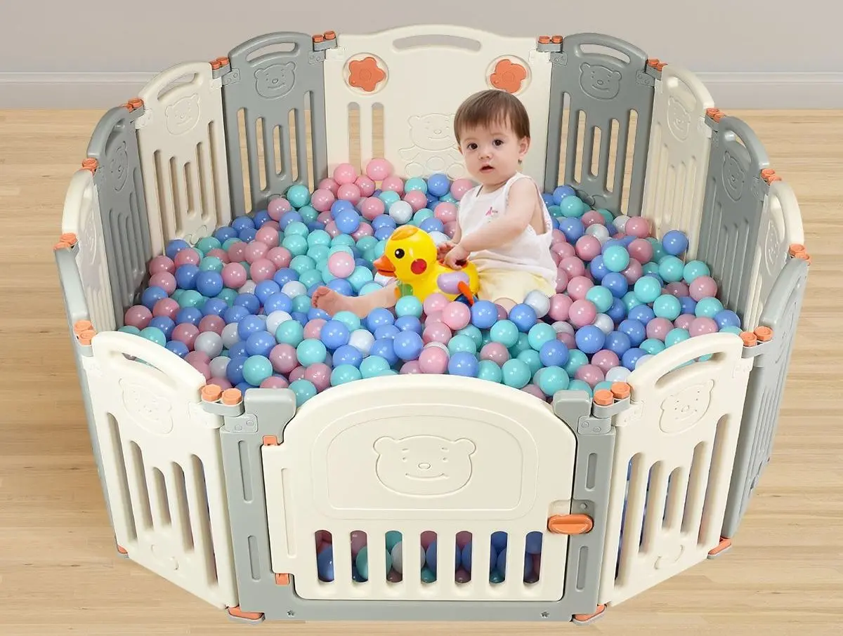 Tarc de joaca Costway BB5301BE (Beige/Gray)