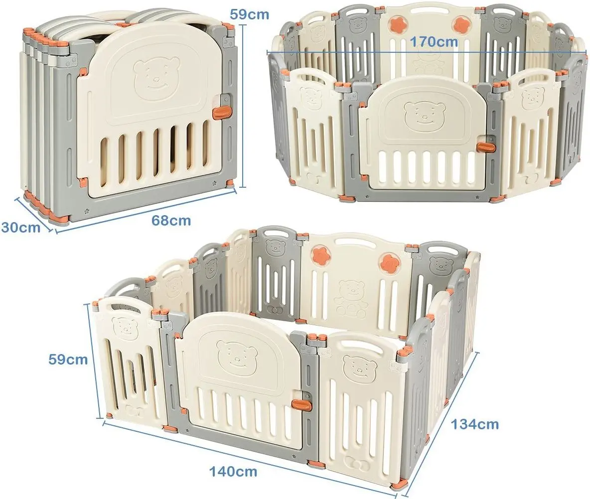 Tarc de joaca Costway BB5301BE (Beige/Gray)