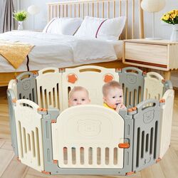 Tarc de joaca Costway BB5306 (Beige/Gray) Thumb