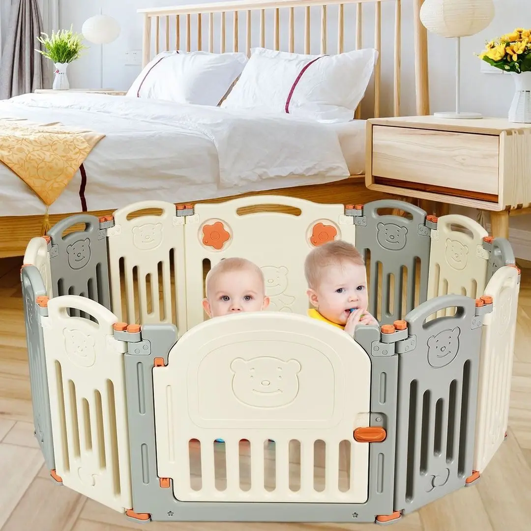 Tarc de joaca Costway BB5306 (Beige/Gray)