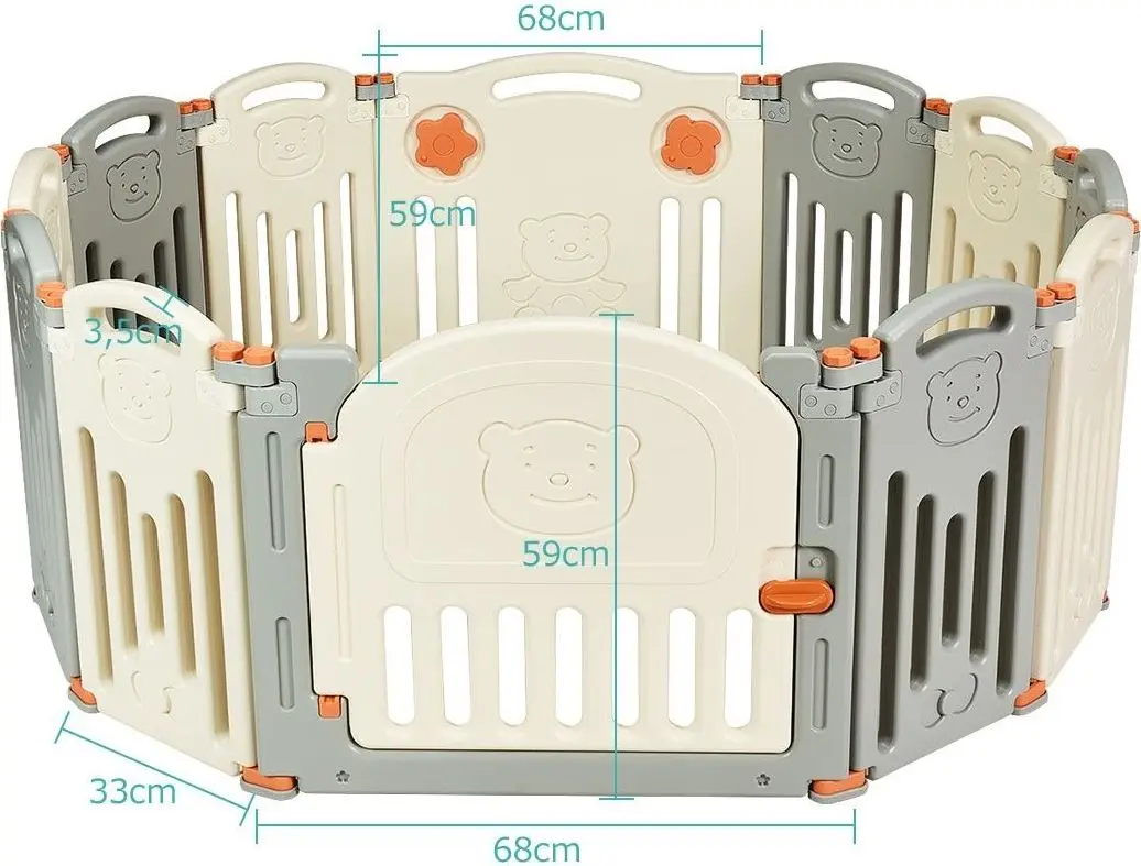 Tarc de joaca Costway BB5306 (Beige/Gray)