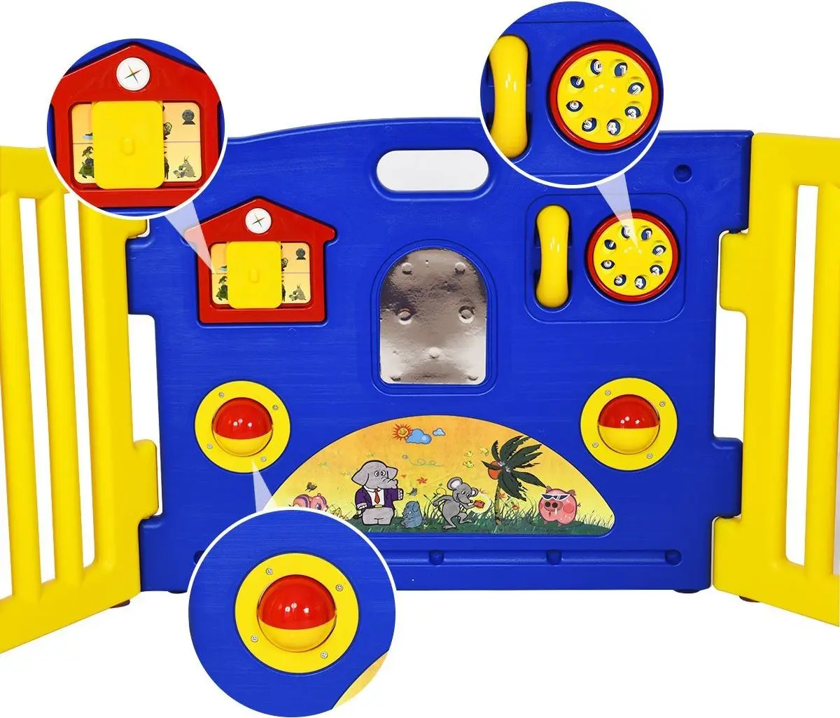 Игровой манеж Costway BB5307 (Yellow/Blue/Red)