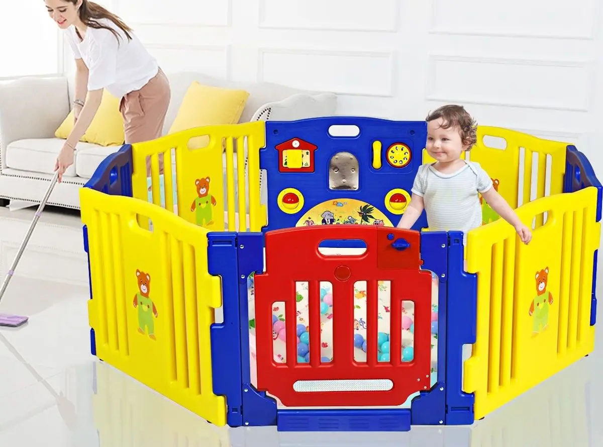 Игровой манеж Costway BB5307 (Yellow/Blue/Red)