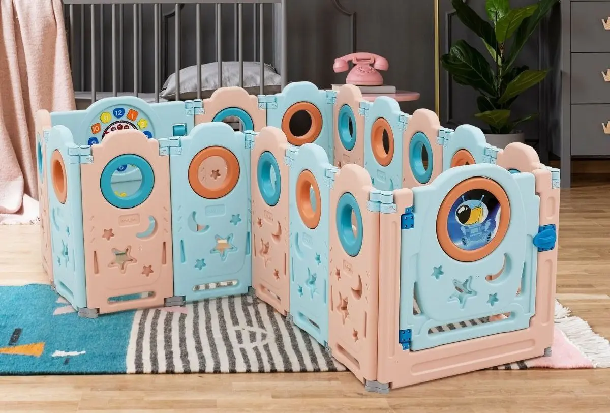 Tarc de joaca Costway BB5678 (Pink/Blue)