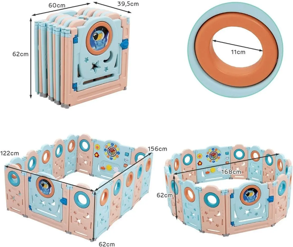 Tarc de joaca Costway BB5678 (Pink/Blue)