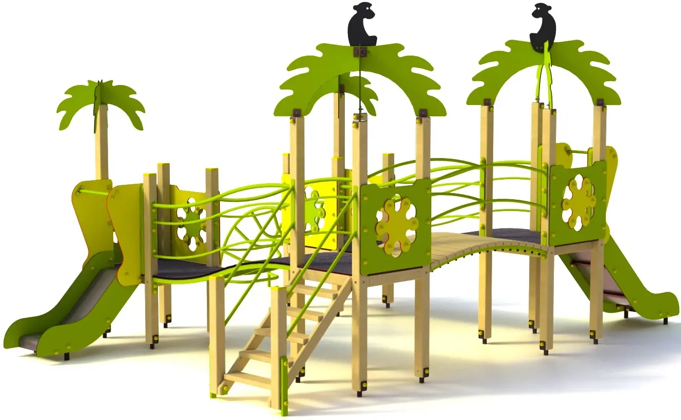 Игровой комплекс DastimArt 110 (Green/Yellow/Natural) - 4