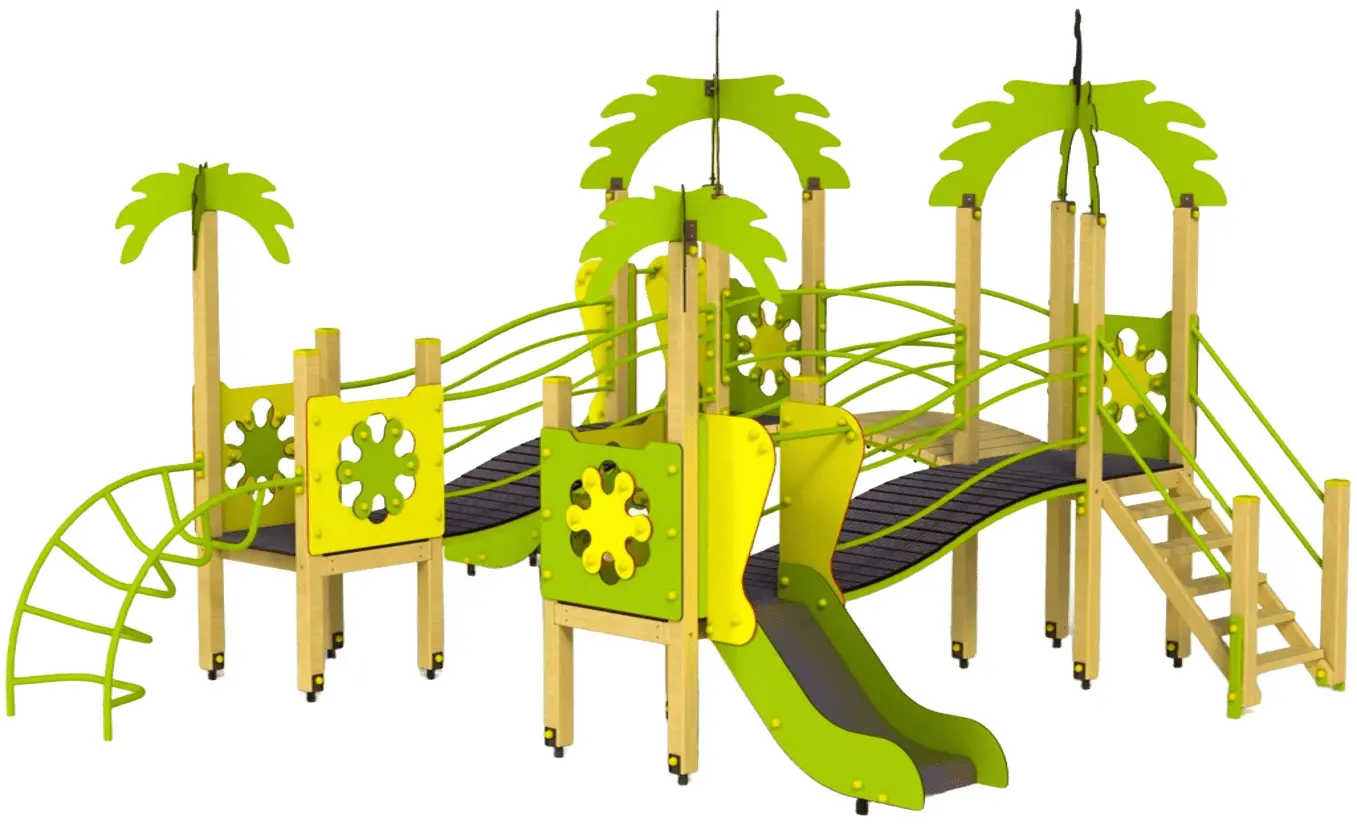 Игровой комплекс DastimArt 110 (Green/Yellow/Natural)