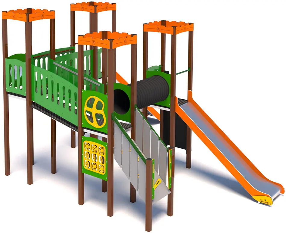 Игровой комплекс DastimArt 162.1 (Green/Orange/Grey) - 2