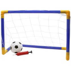 Set de fotbal Enero 3in1 GoalL Ball and Pump Set (Blue/Yellow)