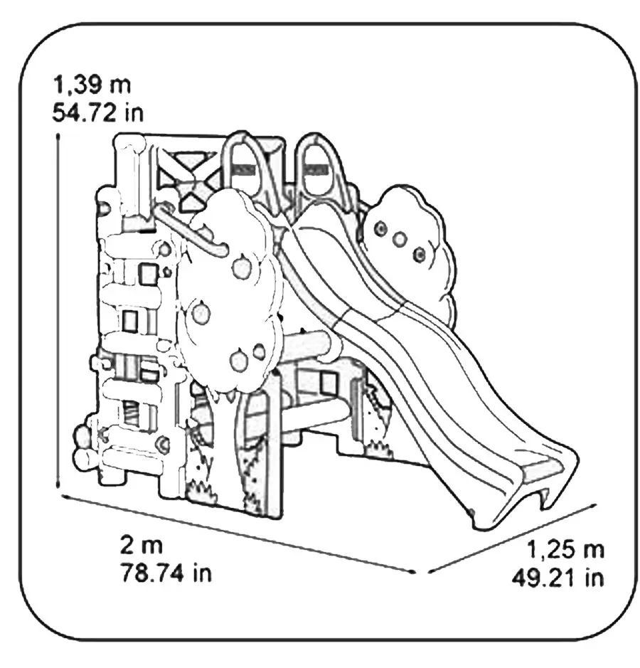 Tobogan pentru copii Feber Wood House 9590 (Green/Red/Blue)