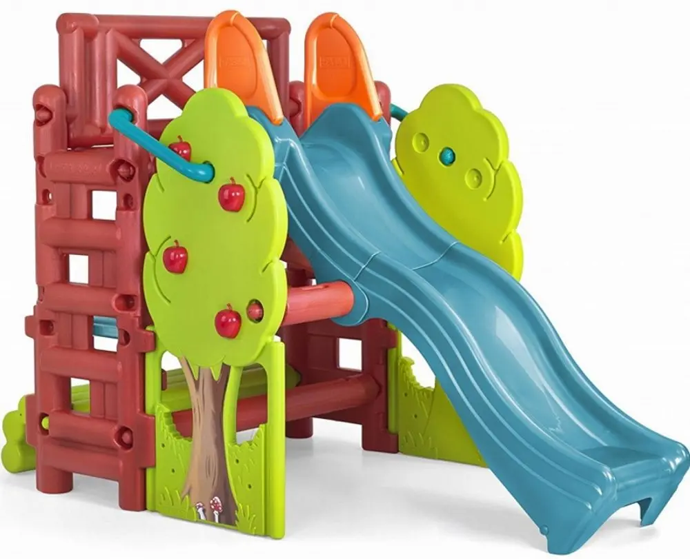 Tobogan pentru copii Feber Wood House 9590 (Green/Red/Blue)