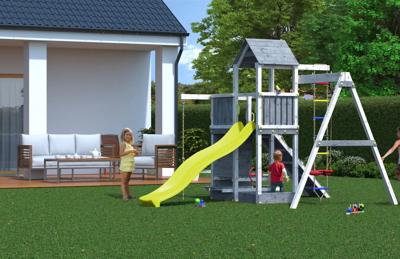 Complex de joaca Fungoo Activer (White/Grey)