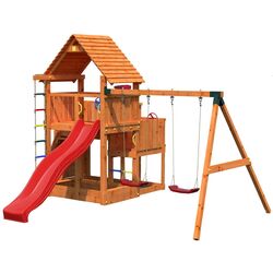 Complex de joaca Fungoo Big Leader Move Red (Wood Teak)