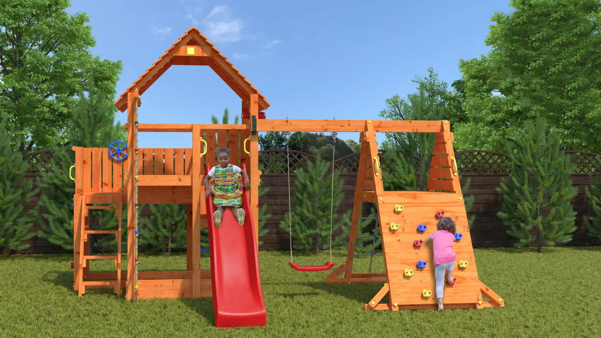 Complex de joaca Fungoo Big Leader Spider Red (Wood Teak)