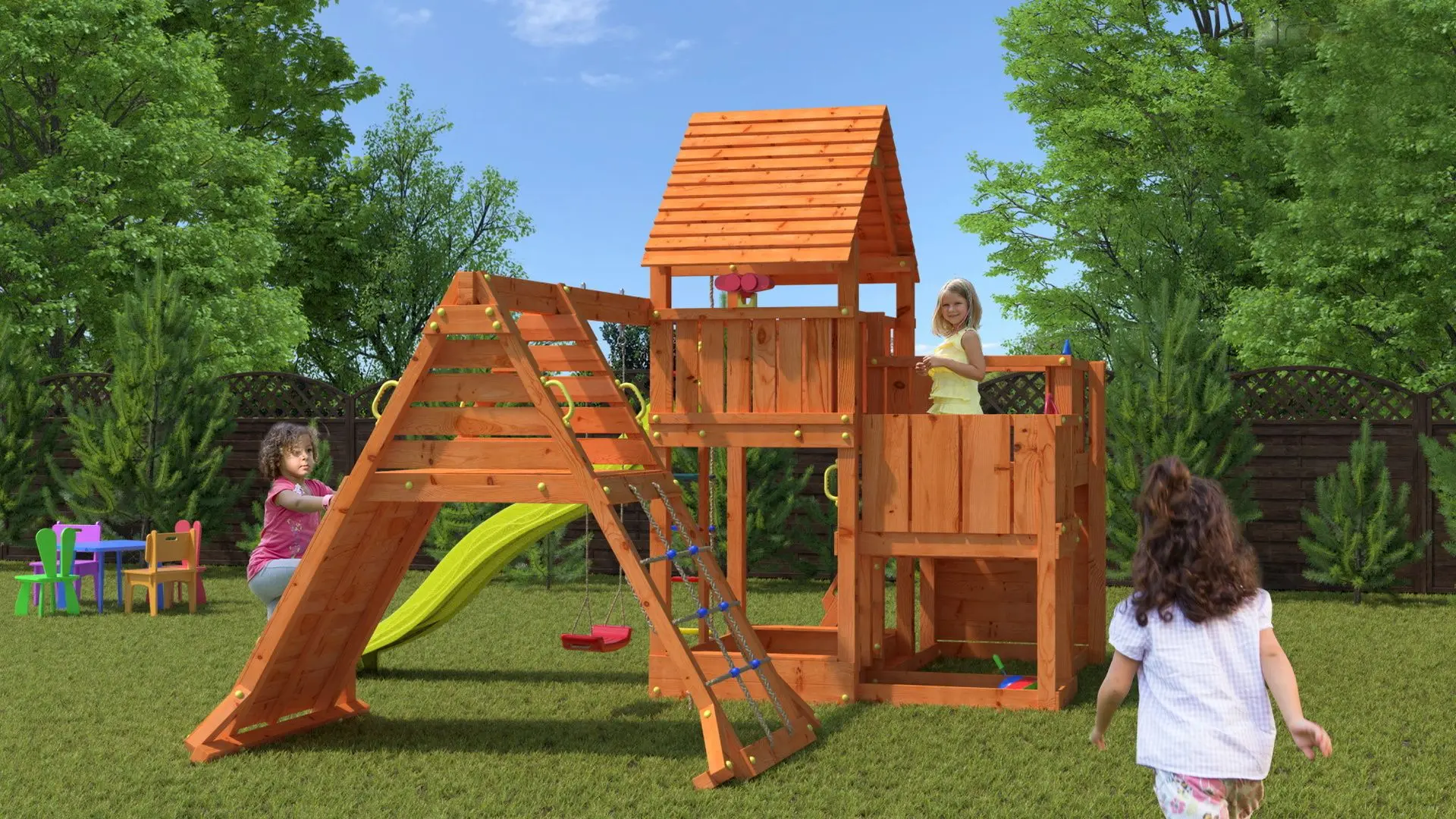 Complex de joaca Fungoo Big Leader Spider Red (Wood Teak)