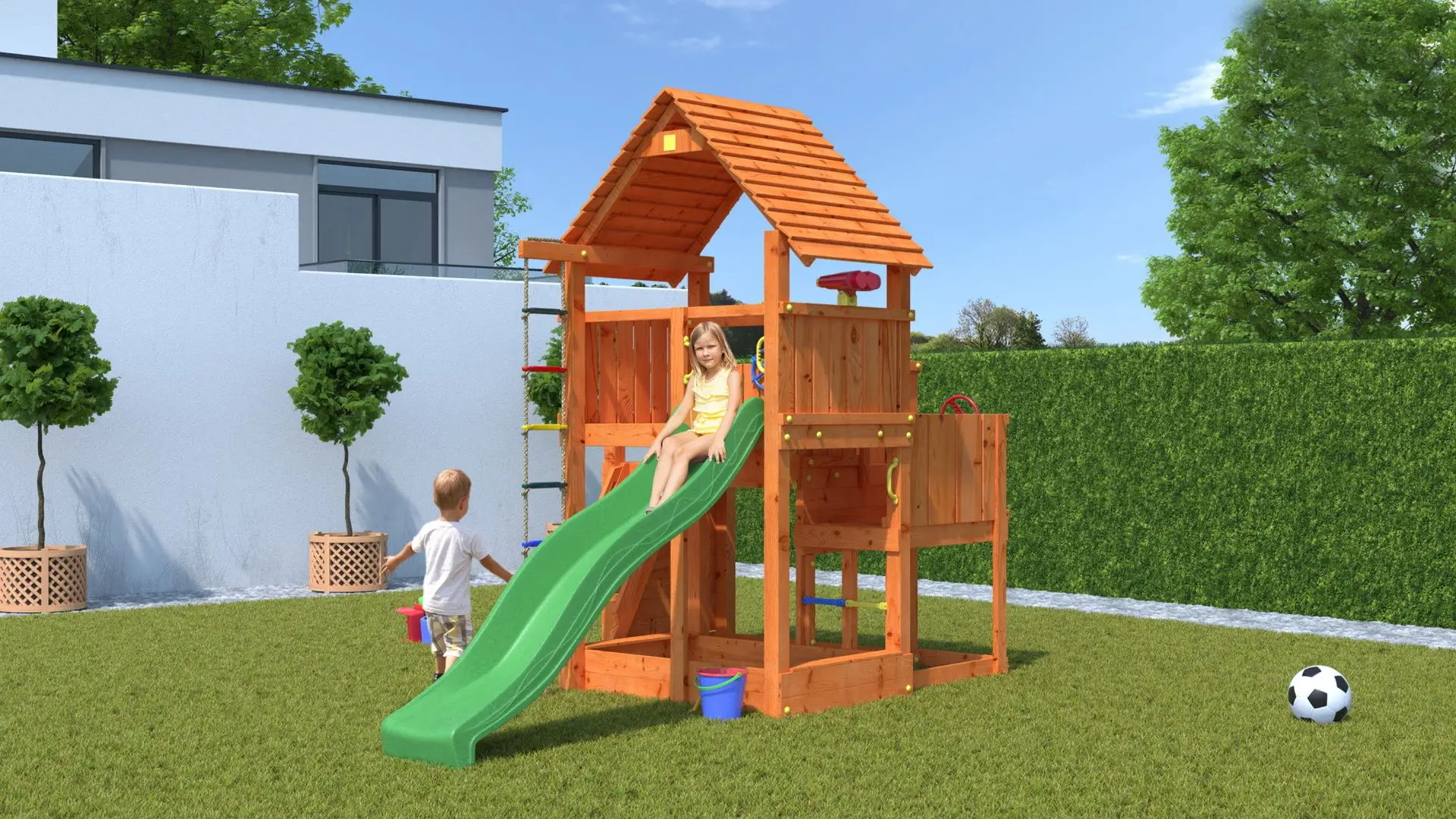 Complex de joaca Fungoo Big Leader (Wood Teak)