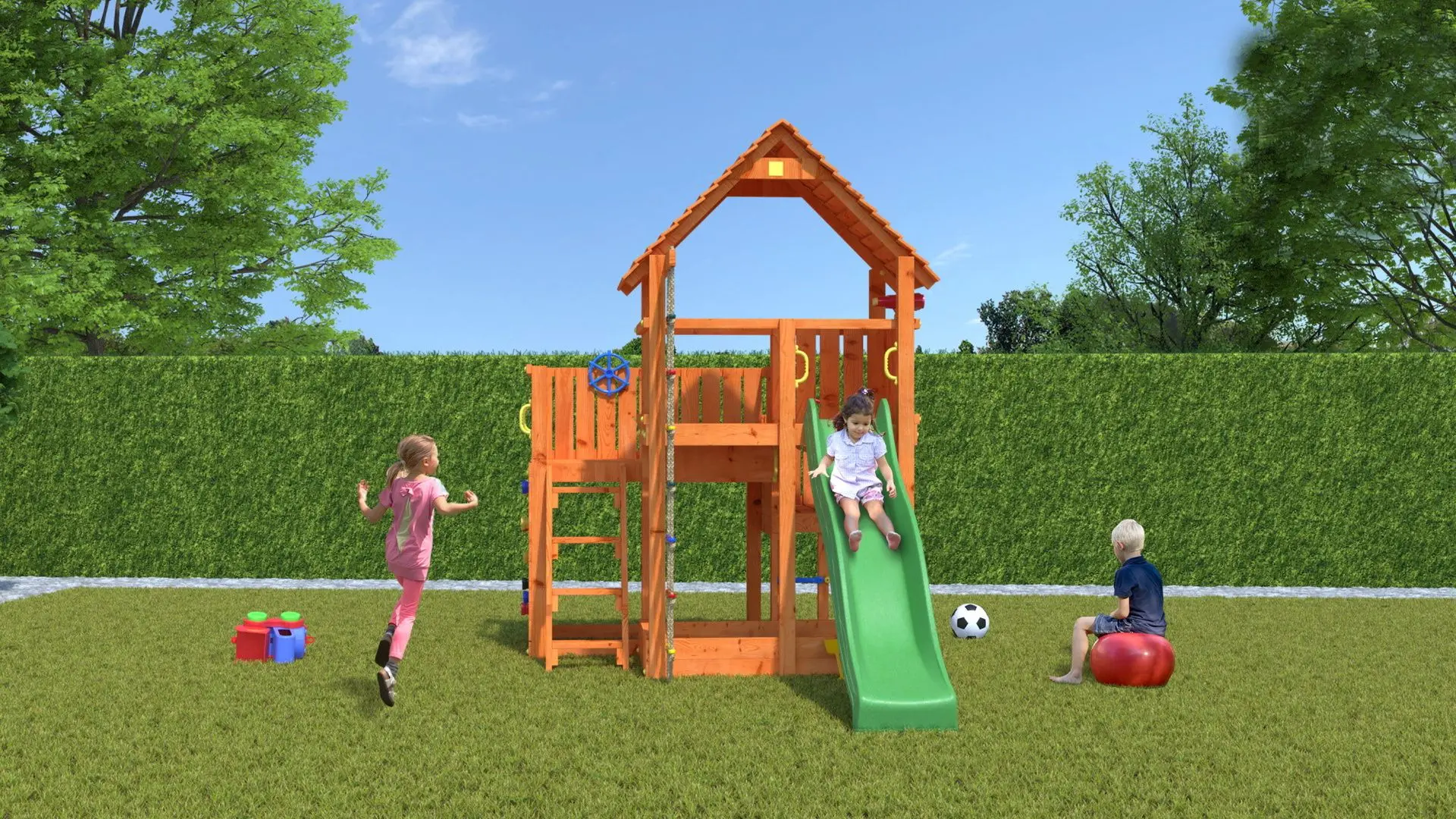 Complex de joaca Fungoo Big Leader (Wood Teak)