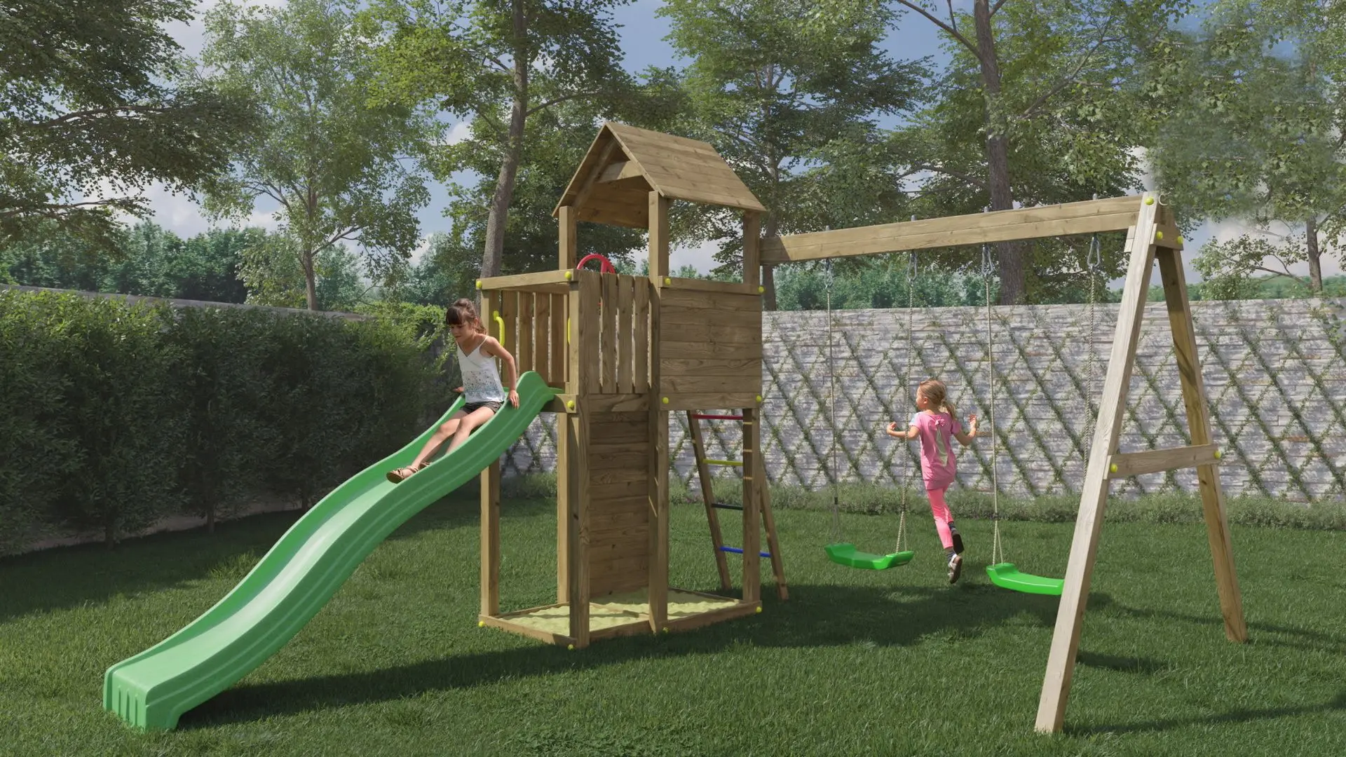 Complex de joaca Fungoo Boomer 3 (Wood KDI)