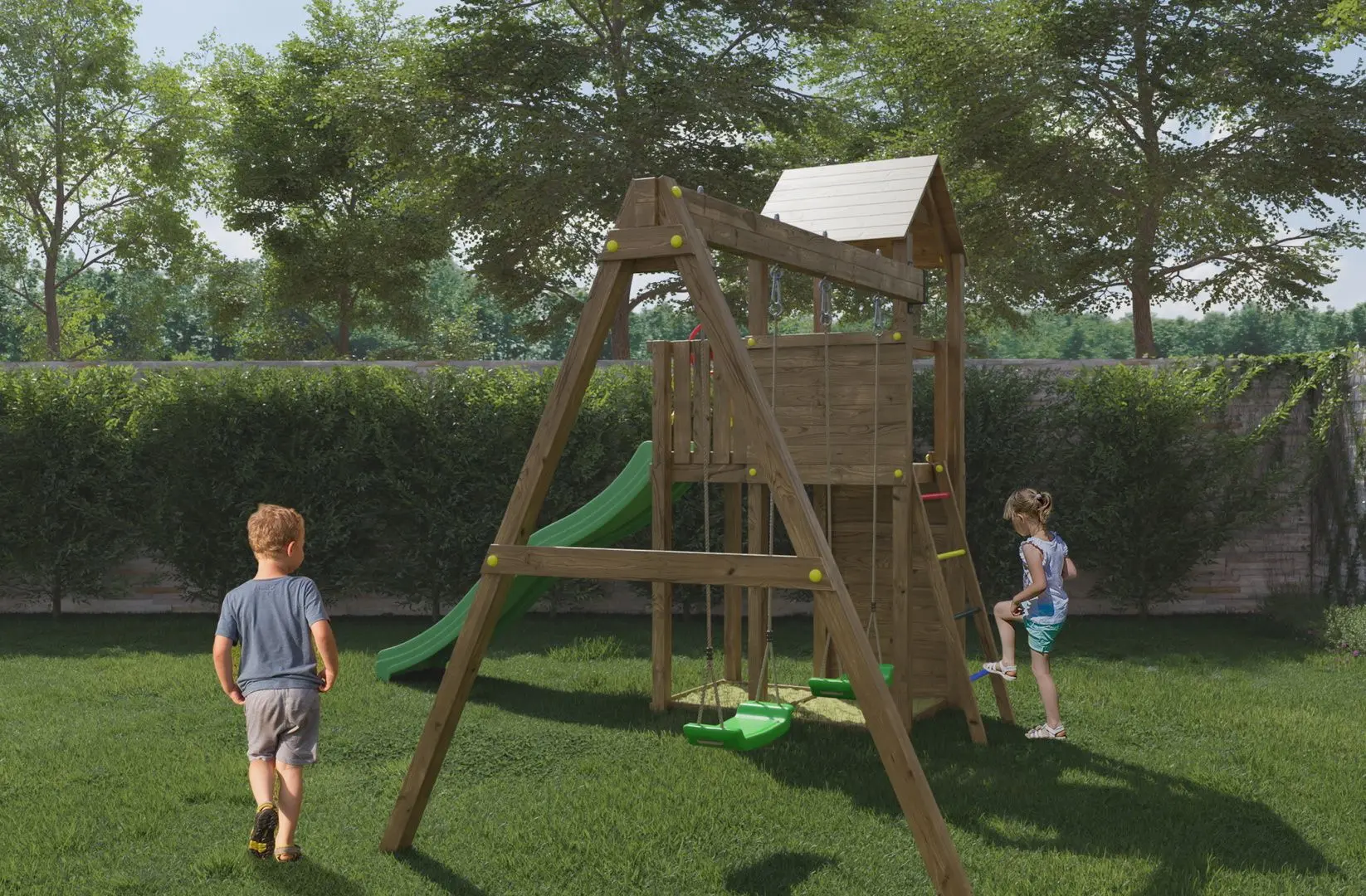 Complex de joaca Fungoo Boomer 3 (Wood KDI)