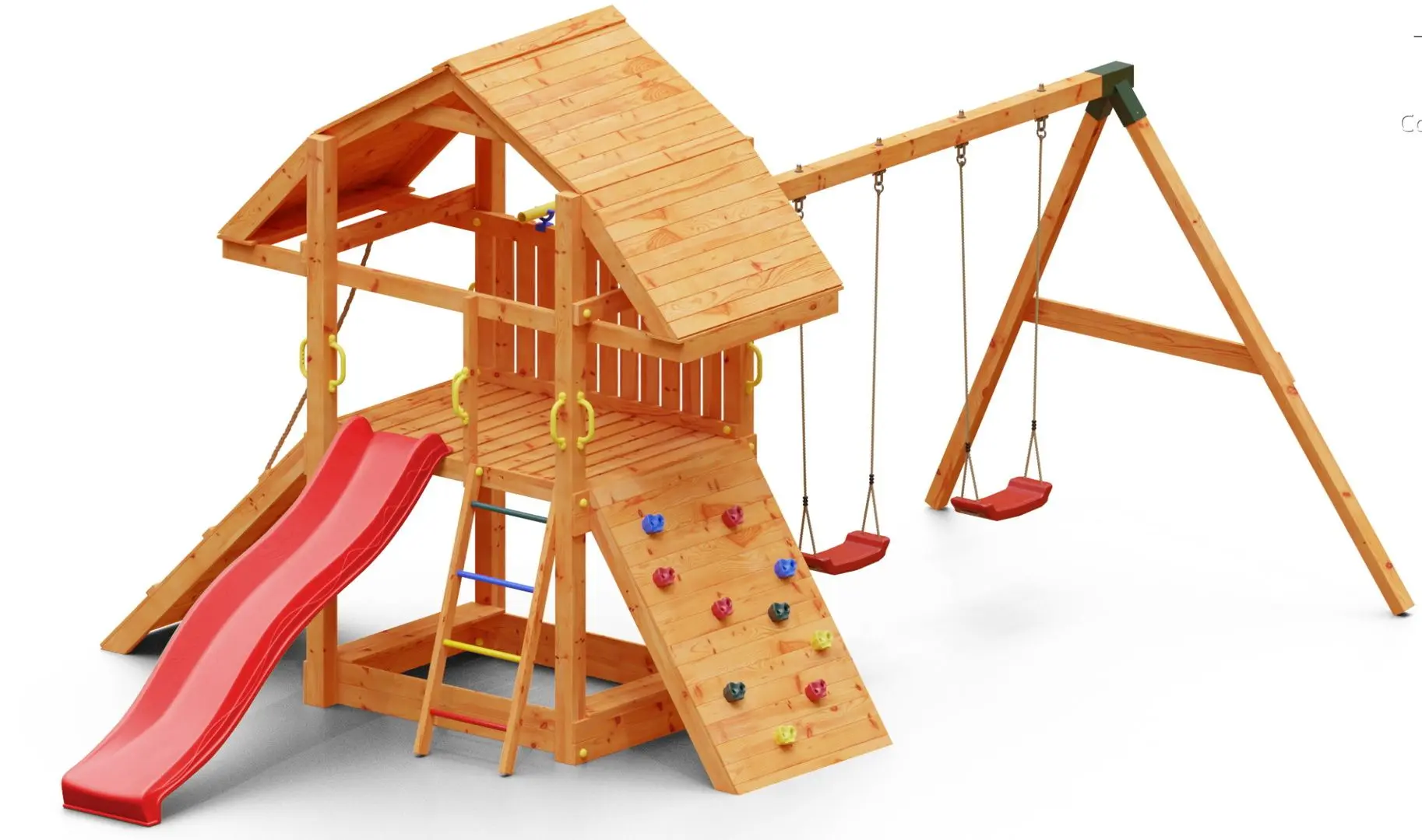 Complex de joaca Fungoo Buffalo Move Red (Wood Teak)