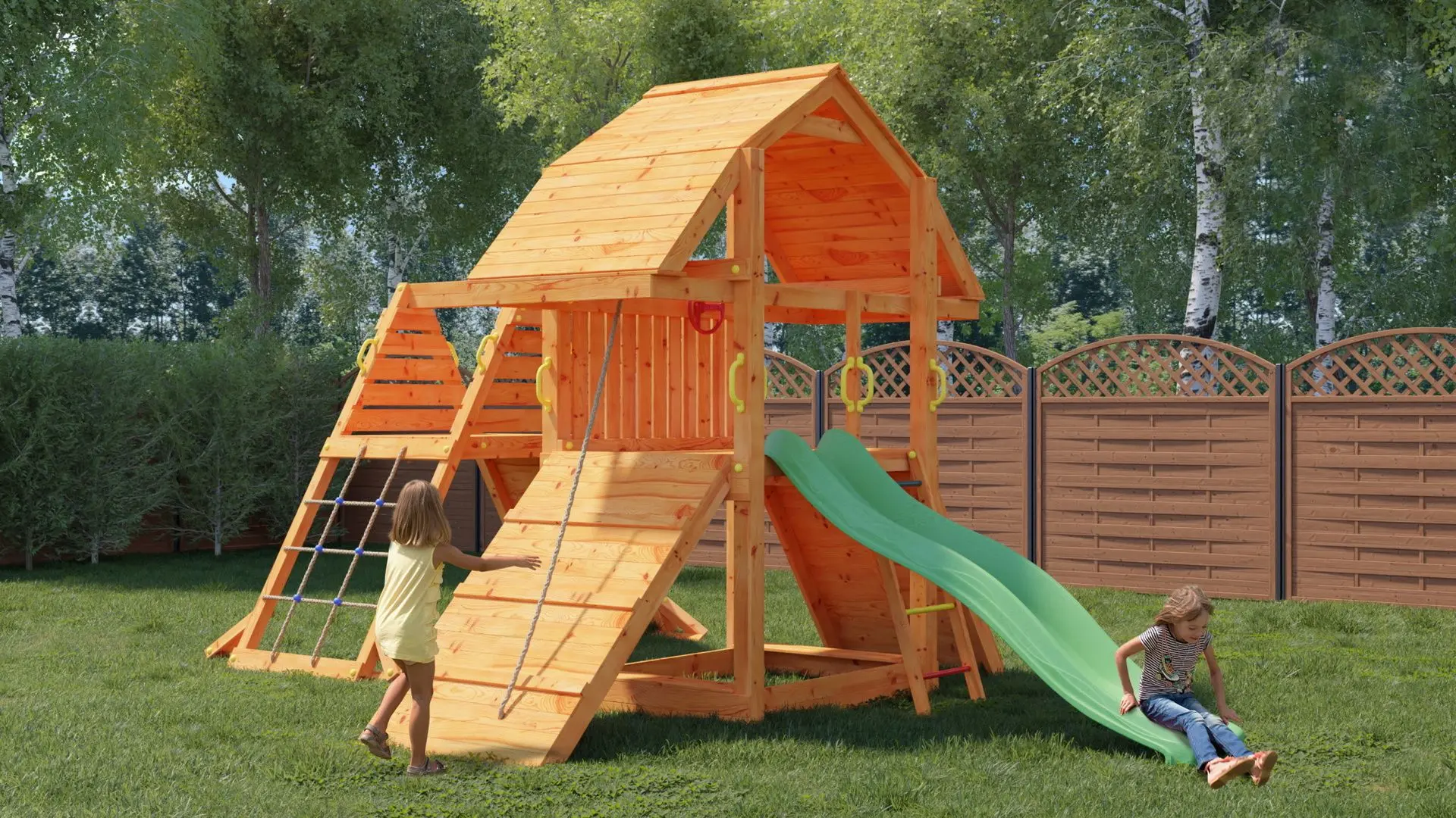 Complex de joaca Fungoo Buffalo Spider Red (Wood Teak)