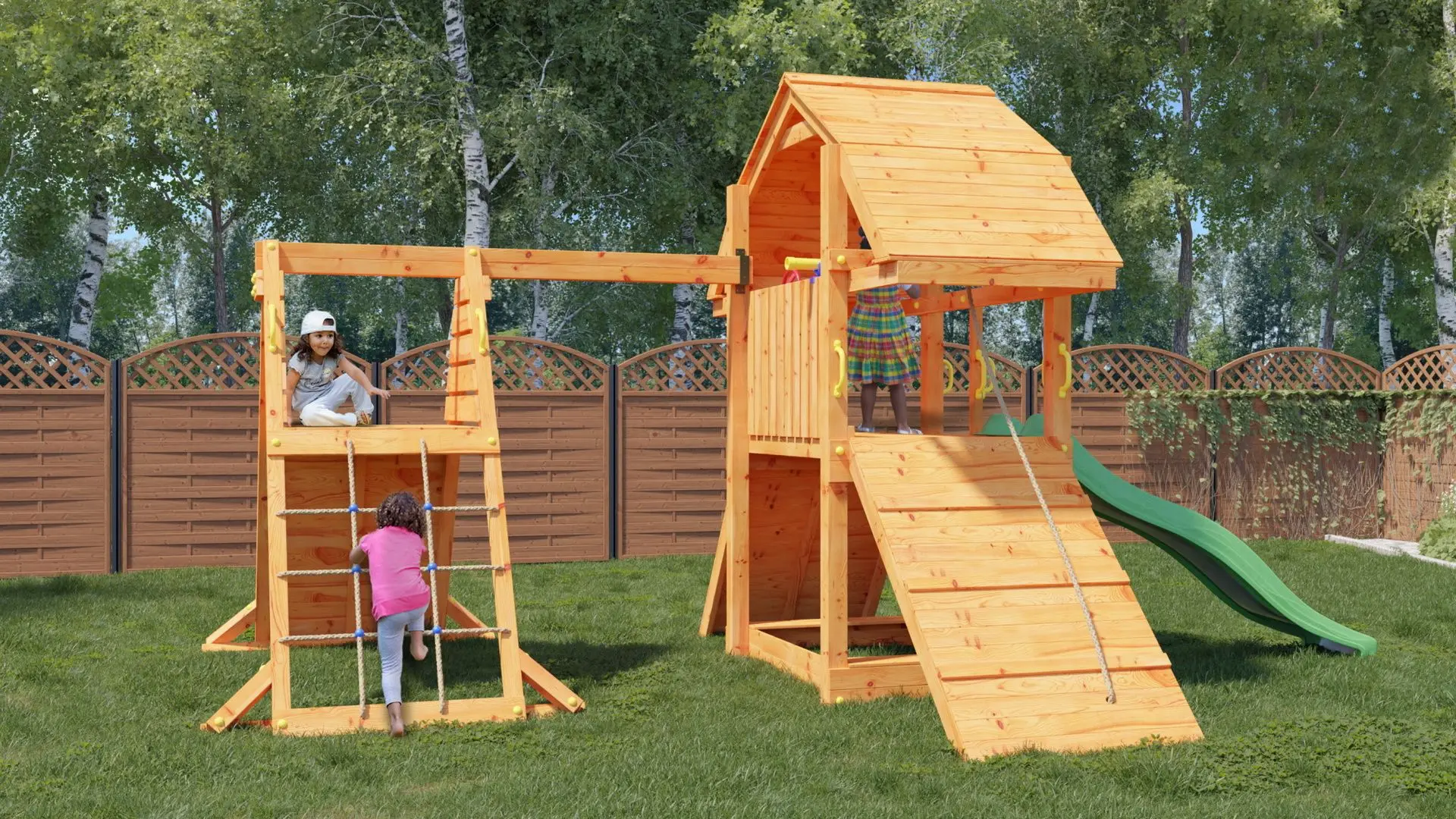 Complex de joaca Fungoo Buffalo Spider Red (Wood Teak)