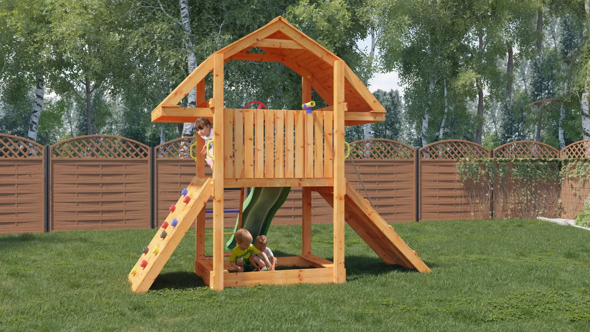 Complex de joaca Fungoo Buffalo (Wood Teak)