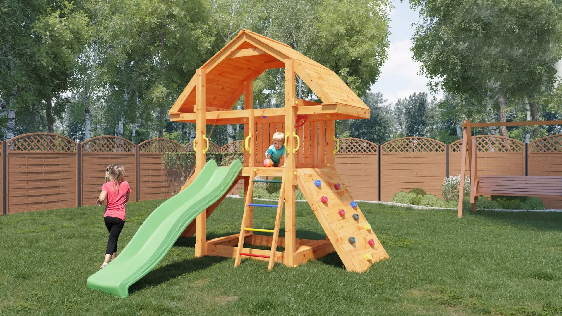 Complex de joaca Fungoo Buffalo (Wood Teak)