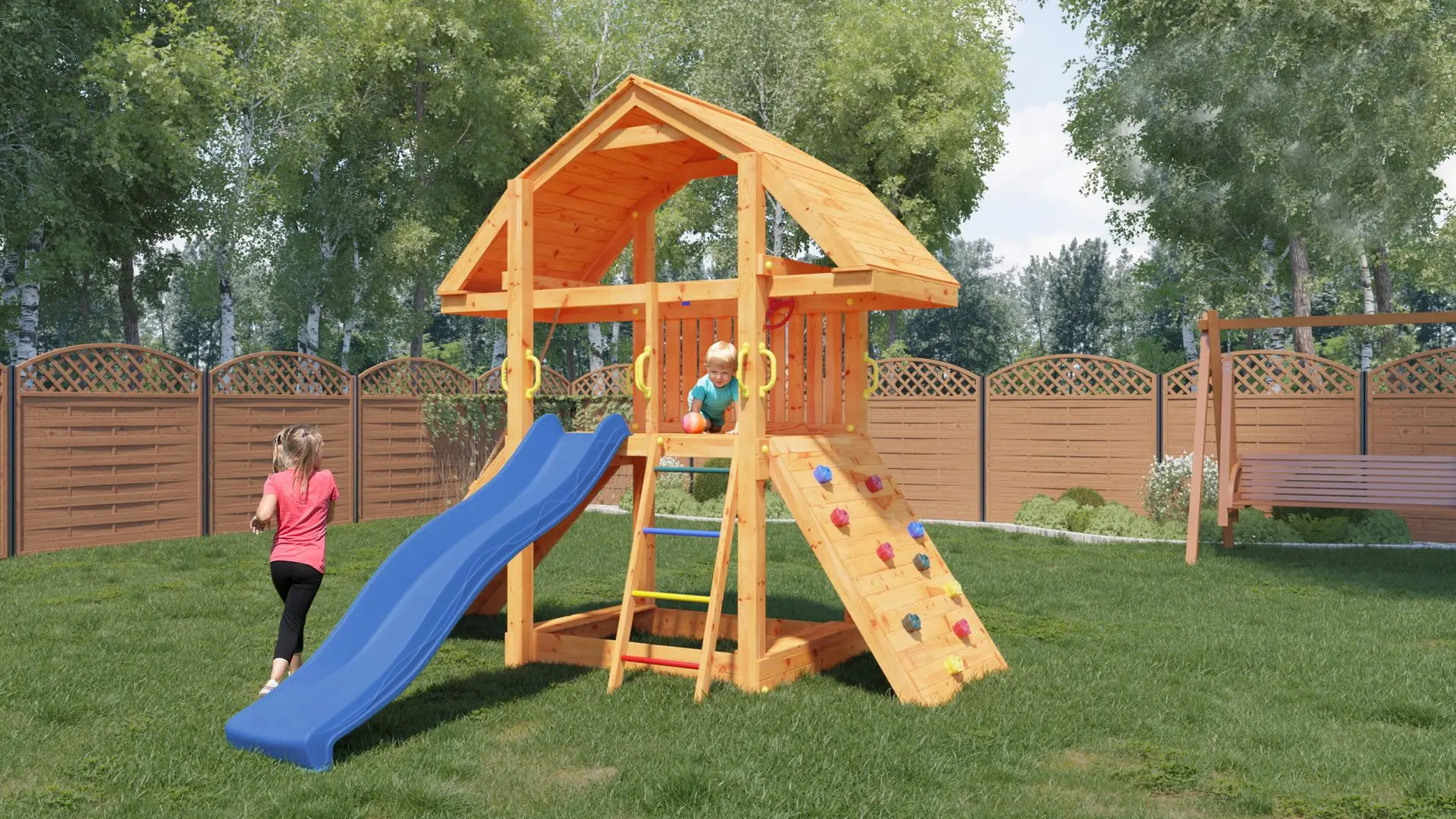 Complex de joaca Fungoo Buffalo (Wood Teak)